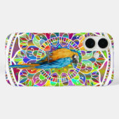 Coques Case-Mate iPhone Mosaïque Tropicale – Mandala d'Ara Bleu et Or (Verso (horizontal))