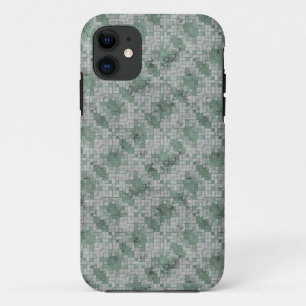 Coque iPhone 11 Mosaïque verte
