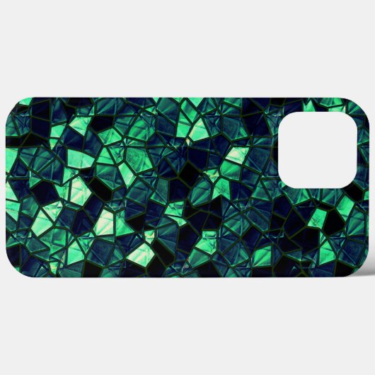 Coques Case-Mate iPhone Mosaïque verte noire avec couleur partiellement en (Verso (horizontal))