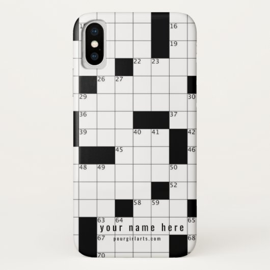 COQUES Case-Mate iPhone MOT CROISÉ PUZZLE BLACK WHITE VIDE CARRÉS (Dos)