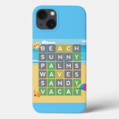 Coques Case-Mate iPhone Mot de vacances de plage thème de puzzle (Verso)