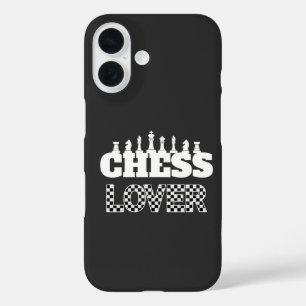 Coques iPhone 16 Mot d'échecs Pièces blanches Lover Board Motif