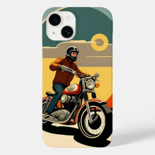 Coque Pour iPhone 14 Motard Style Rétro