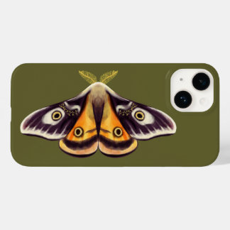 Coque Pour iPhone 14 Moth Insect Art Goblincore Saturnia Witchy Green