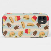 Coques Case-Mate iPhone Motif 2 d'aliments de préparation rapide (Dos (Horizontal))