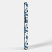 Coques Case-Mate iPhone Motif à aquarelle bleu avec Monogramme (Verso / Droite)