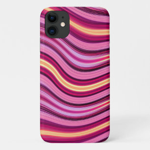 Case-Mate iPhone Case Motif à bandes ondulées rose et jaune