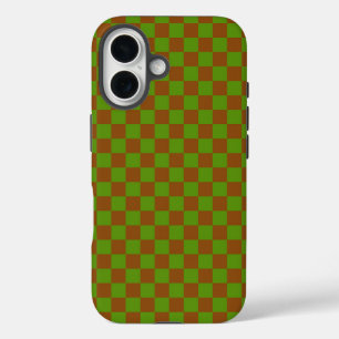 Coques iPhone 16 Motif à carreaux de pomme au caramel