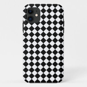 Coques Pour iPhone Motif à carreaux diamant noir et blanc