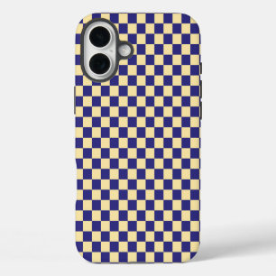 Coques iPhone 16 Plus Motif à carreaux indigo et beurre