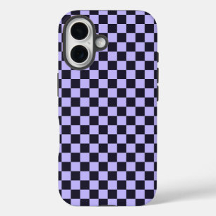 Coques iPhone 16 motif à carreaux lilas français