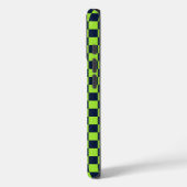 Coques Case-Mate iPhone Motif à carreaux vert citron et bleu marine (Verso / Gauche)