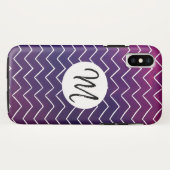 Coques Case-Mate iPhone motif à chevron - Script Monogramme (Dos (Horizontal))