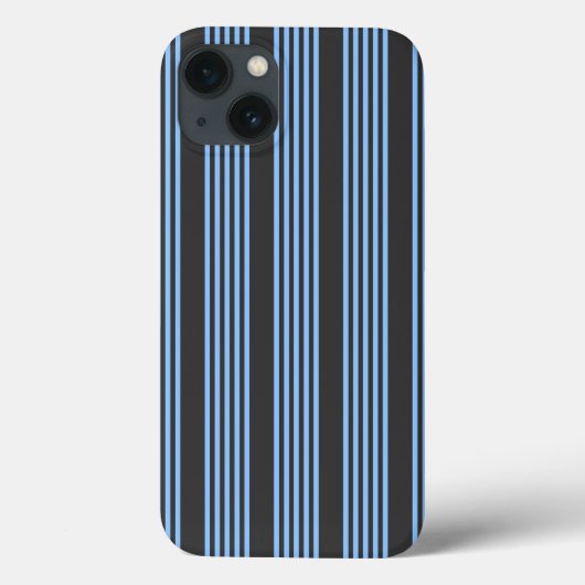 Coques Case-Mate iPhone Motif à cinq bandes bleu et charbon (Verso)
