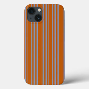 Case-Mate iPhone Case Motif à cinq bandes bleu-gris et orange brûlé