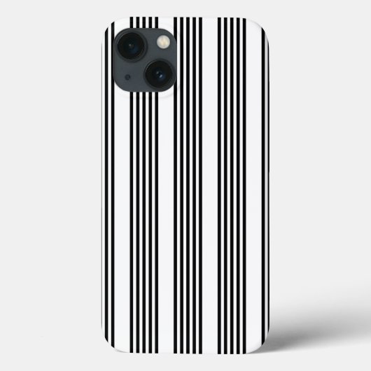 Coques Case-Mate iPhone Motif à cinq bandes noir et blanc (Verso)