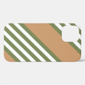 Coques Case-Mate iPhone Motif à cinq bandes vert olive et blanc avec bronz (Verso (horizontal))