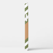 Coques Case-Mate iPhone Motif à cinq bandes vert olive et blanc avec bronz (Verso / Droite)