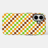Coques Case-Mate iPhone Motif à damier diagonal de récolte (Verso (horizontal))