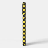Coques Case-Mate iPhone Motif à damier jaune et noir (Verso / Gauche)