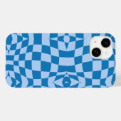 Coques Case-Mate iPhone Motif À damiers bleu (Verso (horizontal))