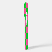Coques Case-Mate iPhone Motif À damiers chèque rose vert (Verso / Gauche)