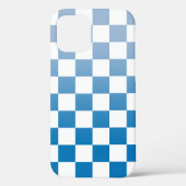 Coques Case-Mate iPhone Motif À damiers lumière vers bleu foncé Ombré (Verso)