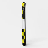 Coques Case-Mate iPhone Motif à damiers noir et jaune (Dos/Gauche)