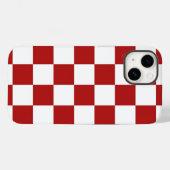 Coques Case-Mate iPhone Motif À damiers rouge et blanc (Verso (horizontal))