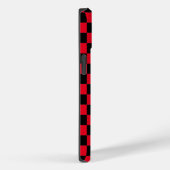 Coques Case-Mate iPhone Motif à damiers rouge et noir (Verso / Droite)