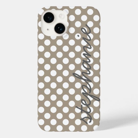 Coques Case-Mate iPhone Motif à dot Polka tendance avec nom personnalisé (Verso)