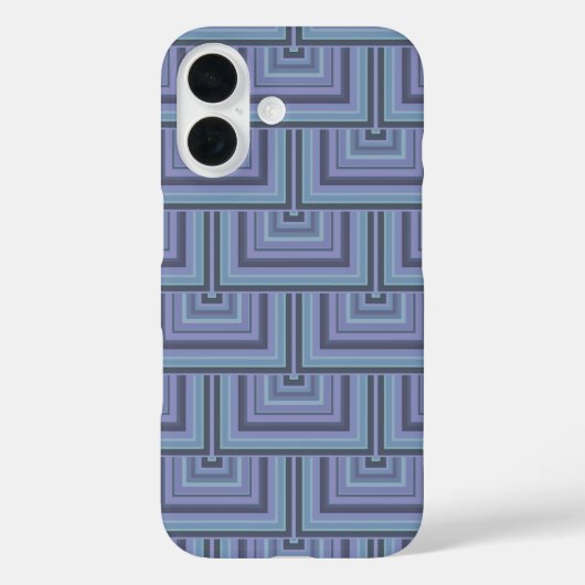 Coques Case-Mate iPhone Motif à écailles carrées à rayures bleu-gris (Verso)