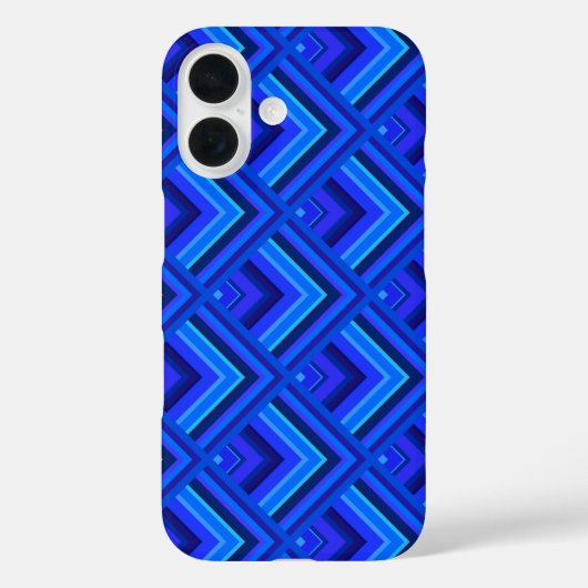Coques Case-Mate iPhone Motif à échelle à bandes bleues (Verso)