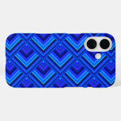 Coques Case-Mate iPhone Motif à échelle à bandes bleues (Verso (horizontal))