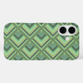 Coques Case-Mate iPhone Motif à échelle à rayures vert olive (Verso (horizontal))
