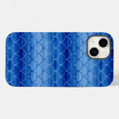 Coques Case-Mate iPhone Motif à échelle peinte bleu clair à bleu foncé (Verso (horizontal))