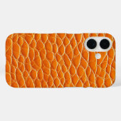 Coques Case-Mate iPhone Motif à effet de cuir orange (Verso (horizontal))