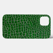 Coques Case-Mate iPhone Motif à effet de cuir vert (Verso (horizontal))