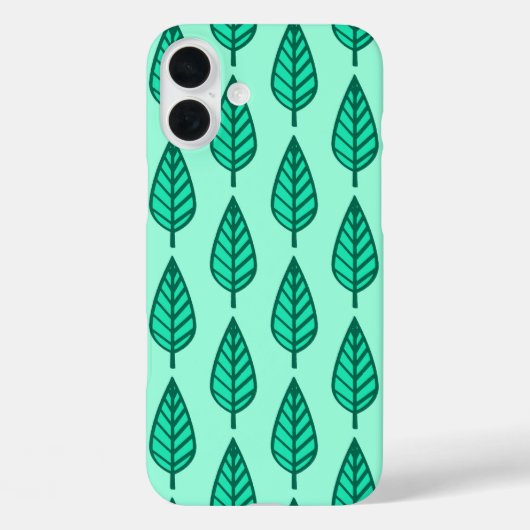 Coques Case-Mate iPhone motif à feuilles de hêtre - Turquoise et aqua (Verso)