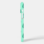 Coques Case-Mate iPhone motif à feuilles de hêtre - Turquoise et aqua (Verso / Gauche)