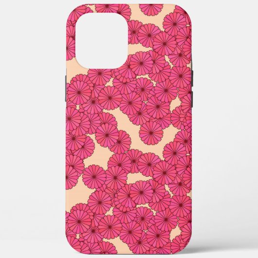 Coques Case-Mate iPhone Motif à fleurs Art Déco - rose et pêche (Verso)