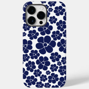 Coque Pour Pour iPhone 14 Pro Max Motif à fleurs - Bleu et Blanc