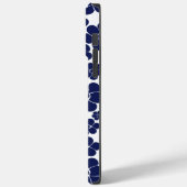 Coques Case-Mate iPhone Motif à fleurs - Bleu et Blanc (Verso / Gauche)