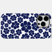 Coques Case-Mate iPhone Motif à fleurs - Bleu et Blanc (Verso (horizontal))