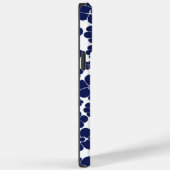 Coques Case-Mate iPhone Motif à fleurs - Bleu et Blanc (Verso / Droite)