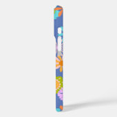 Coques Case-Mate iPhone Motif à fleurs Hippie rétro en bleu (Verso / Gauche)