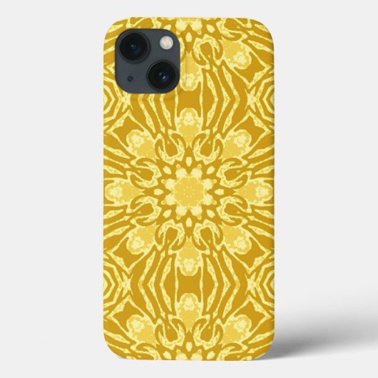 Coques Case-Mate iPhone Motif à fleurs Mandala - Or de moutarde et Jaune (Verso)