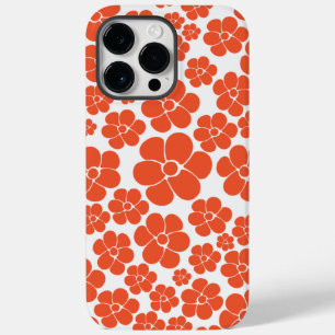 Coque Pour Pour iPhone 14 Pro Max Motif à fleurs - Orange et Blanc