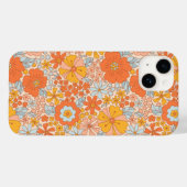 Coques Case-Mate iPhone Motif à fleurs Orange Retro (Verso (horizontal))