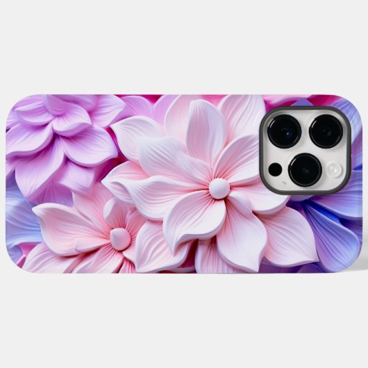 Coques Case-Mate iPhone motif à fleurs Pastel 3D (Verso (horizontal))